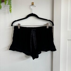 Victoria's Secret Vintage Y2K Velvet Ruffle Sleep Shorts Ribbon Tie Size Small